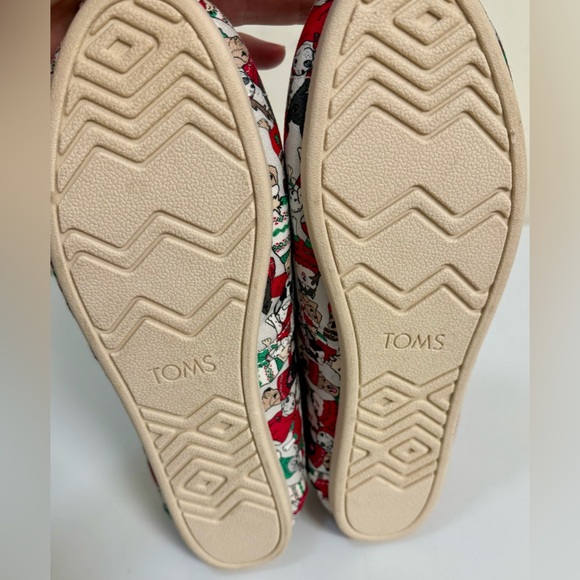 TOMS Belmont Glacier Grey Holiday Sweater Dogs shoes faux shearling lining 9 EUC - Picture 7 of 7
